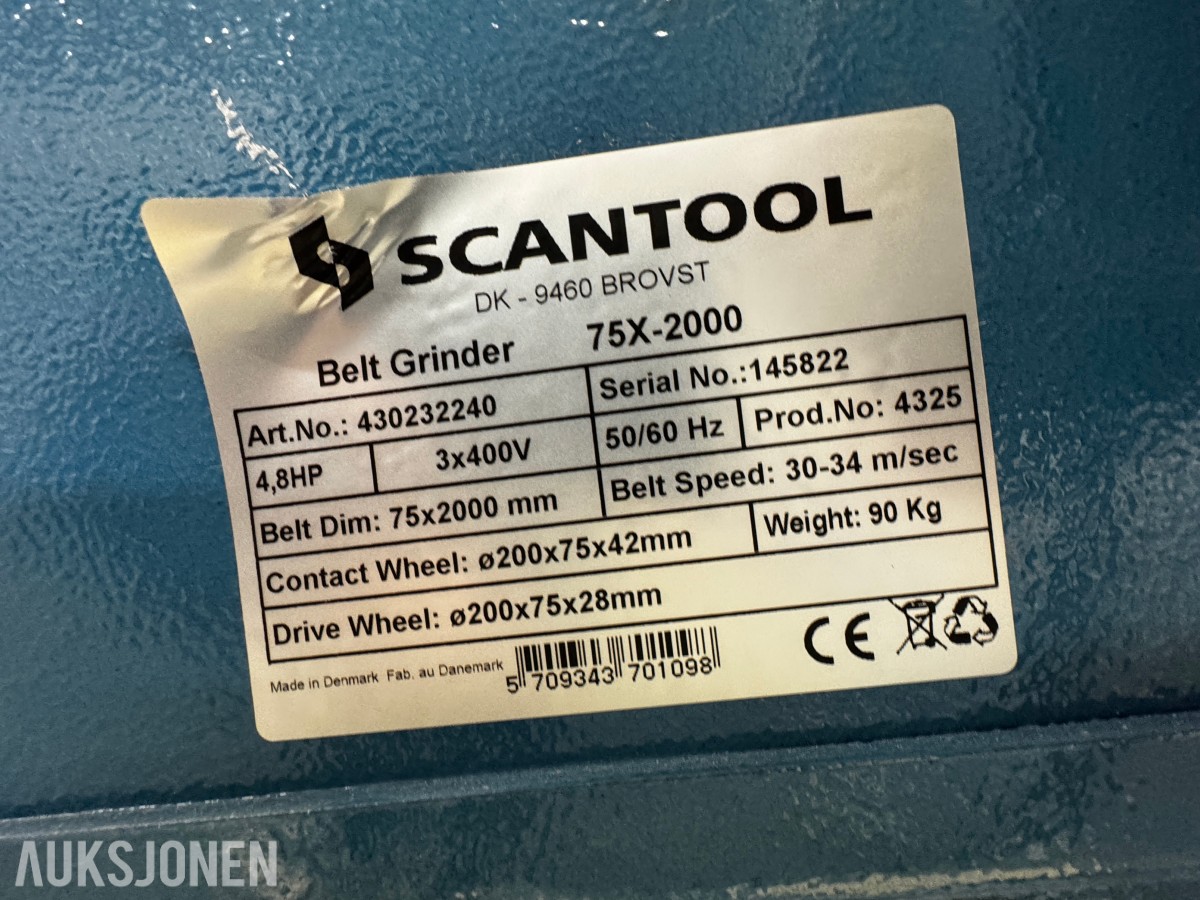 Scantool Båndsliper 75X-2000 med integrert avsug