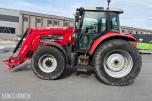 Massey 6455 traktor med frontlaster og ekstra hjulsett 5544 timer