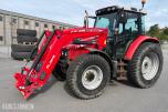 Massey 6455 traktor med frontlaster og ekstra hjulsett 5544 timer
