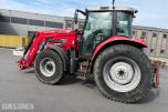 Massey 6455 traktor med frontlaster og ekstra hjulsett 5544 timer