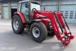 Massey 6455 traktor med frontlaster og ekstra hjulsett 5544 timer