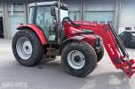 Massey 6455 traktor med frontlaster og ekstra hjulsett 5544 timer