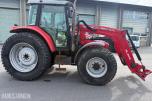 Massey 6455 traktor med frontlaster og ekstra hjulsett 5544 timer