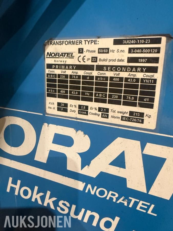 1997 Noratel  30 KVA trafo 