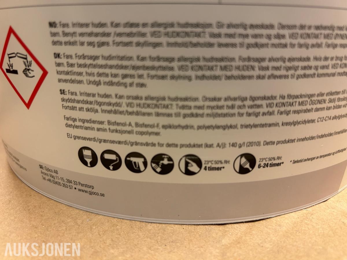 Epoxymaling 43kg / ca 220m2 Lys grå Leveringsklar