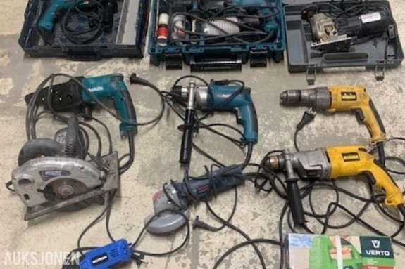 Makita - DeWalt - Bosch - Berner - Biltema elektroverktøy selges