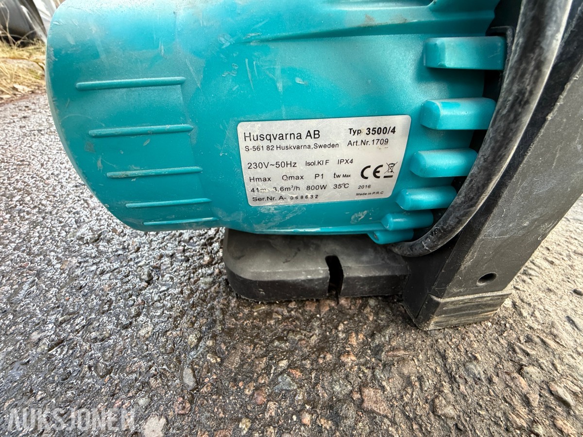 Hagepumpe / vannpumpe – Husqvarna 3500/4 med slange