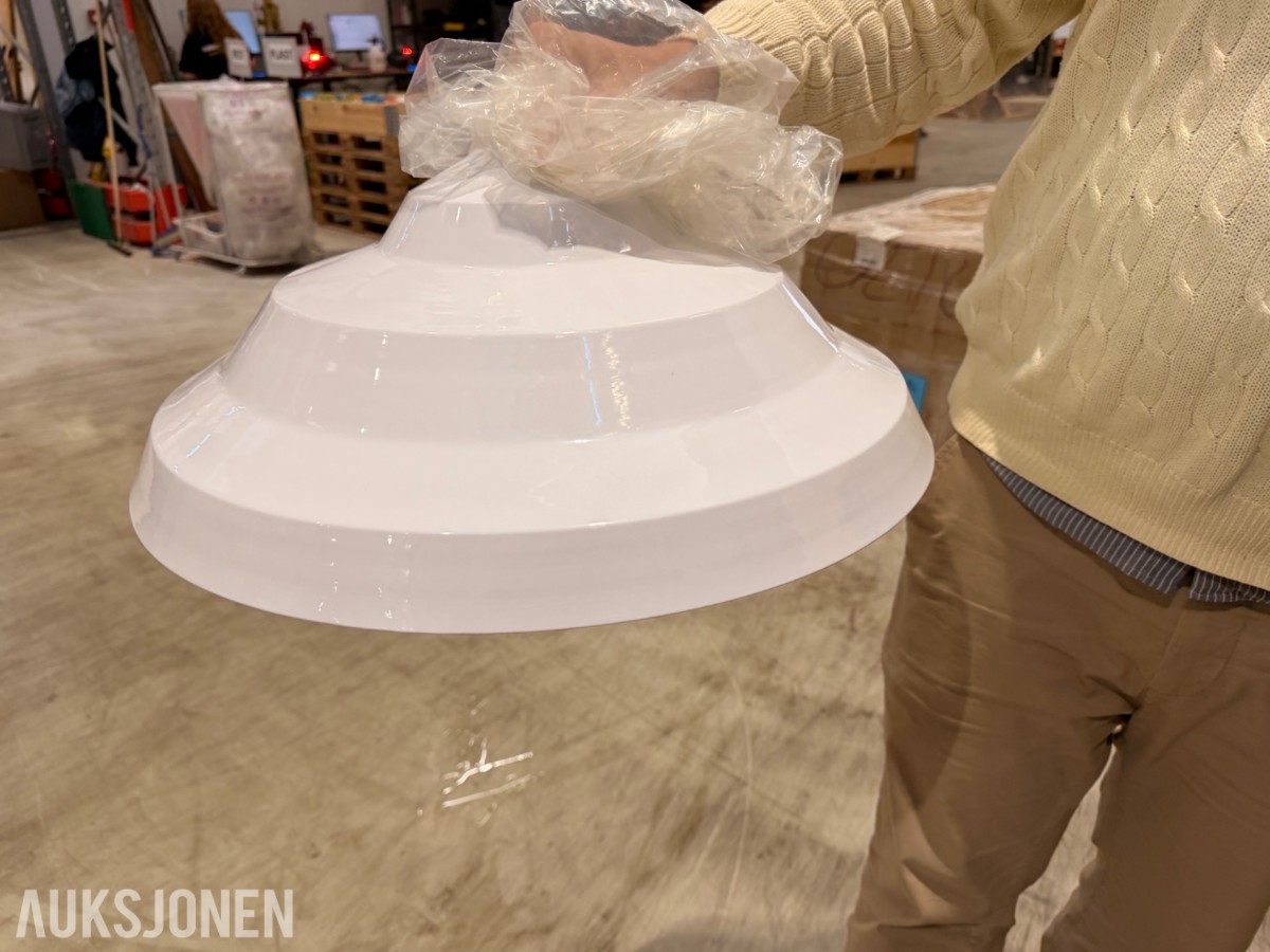 15 stk pendellamper – hvit utside / rosegull innside