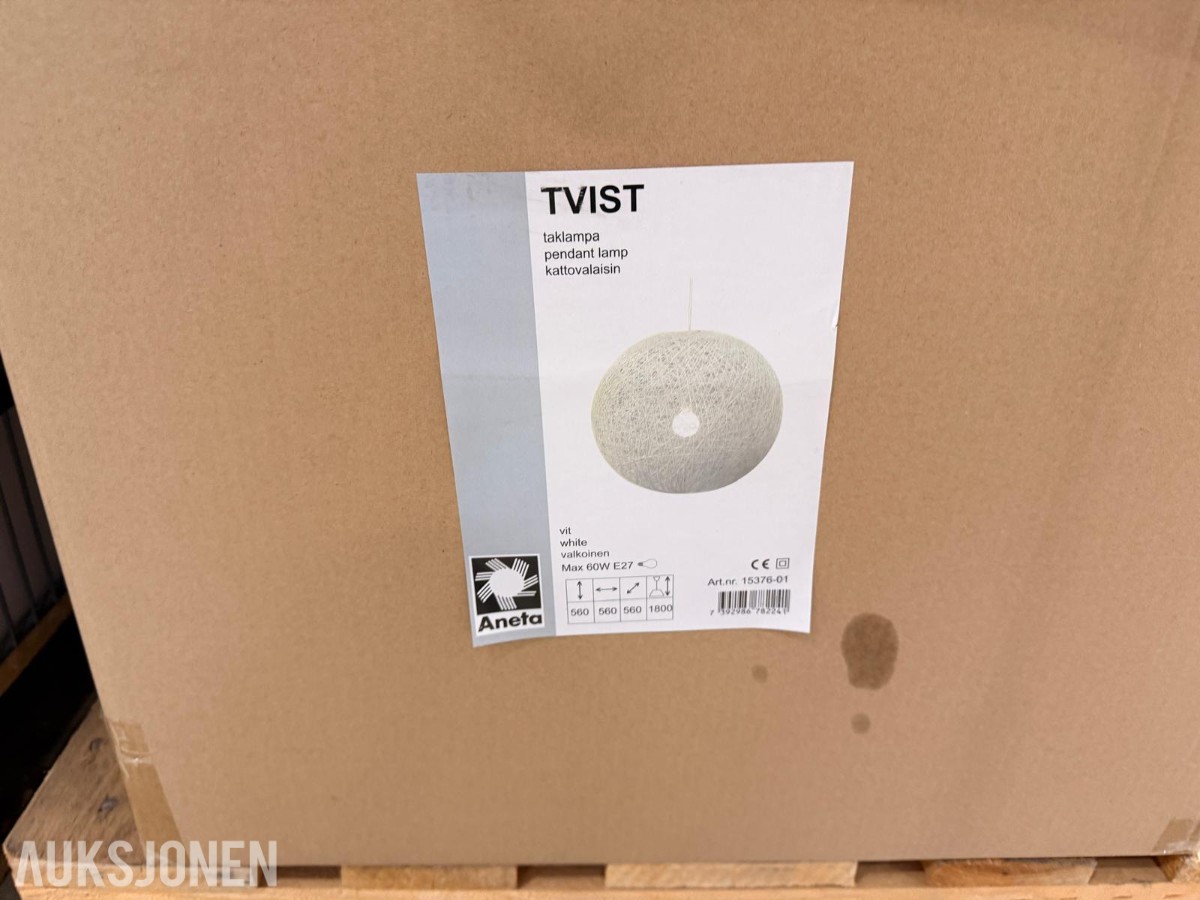 Aneta TVIST taklamper – 3 stk – hvit – Ø56 cm