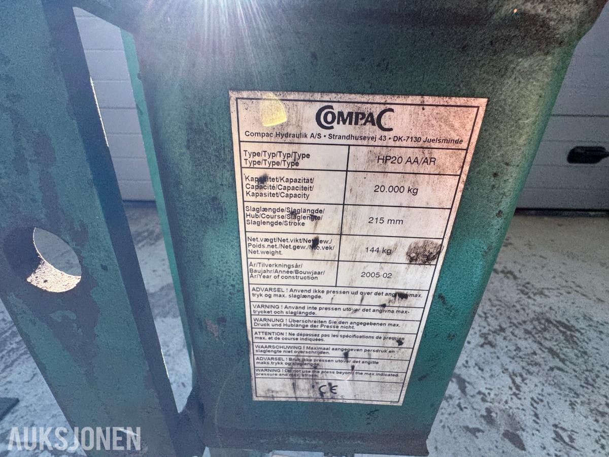 2005 Compac HP20 AA/AR hydraulisk verkstedpresse
