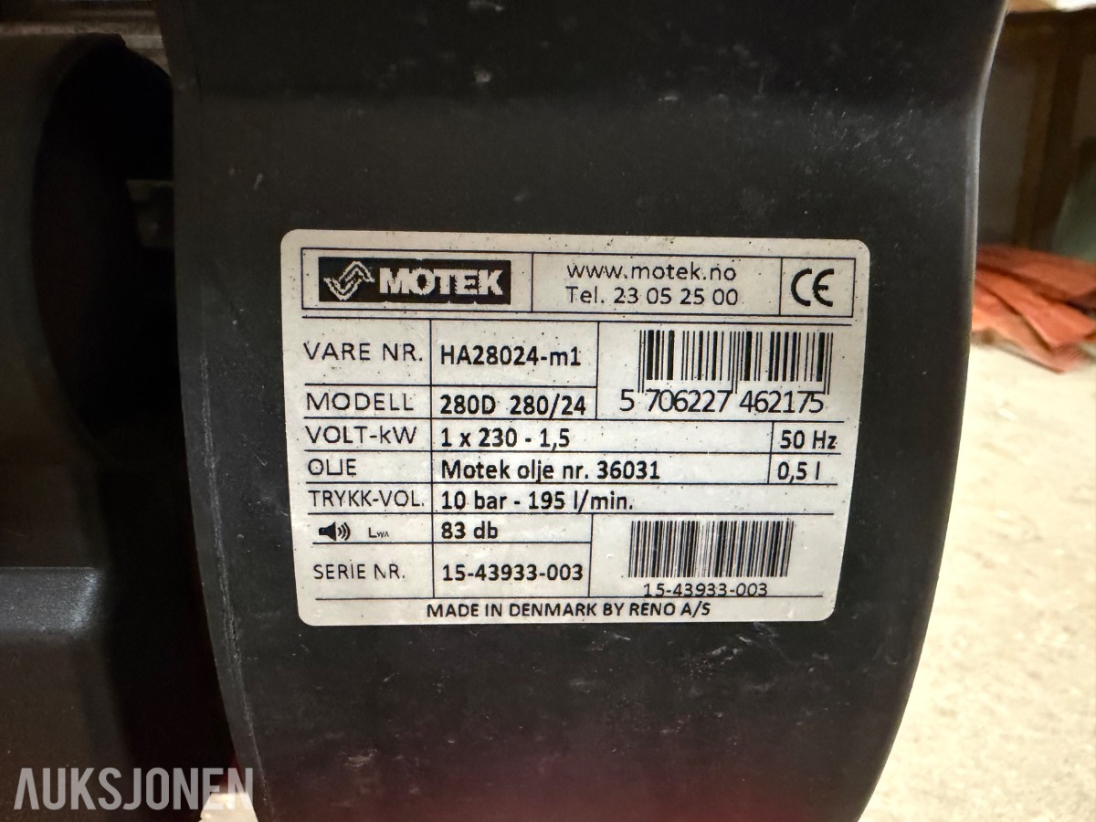 Motek kompressor m/ Esseve spikerepistoler