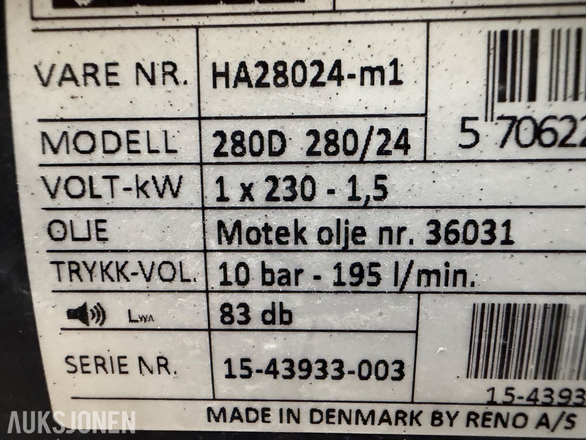 Motek kompressor m/ Esseve spikerepistoler