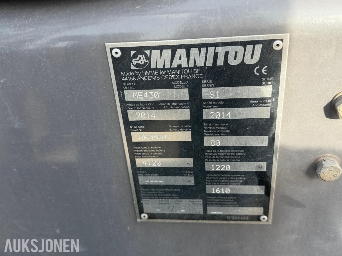 2014 Manitou ME430 Elektrisk truck