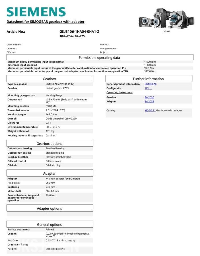 2023 komplett pakke - Mecc Alte / Siemens ECP3 2L4 / SIMOGEAR ZZ69-K4-(132)