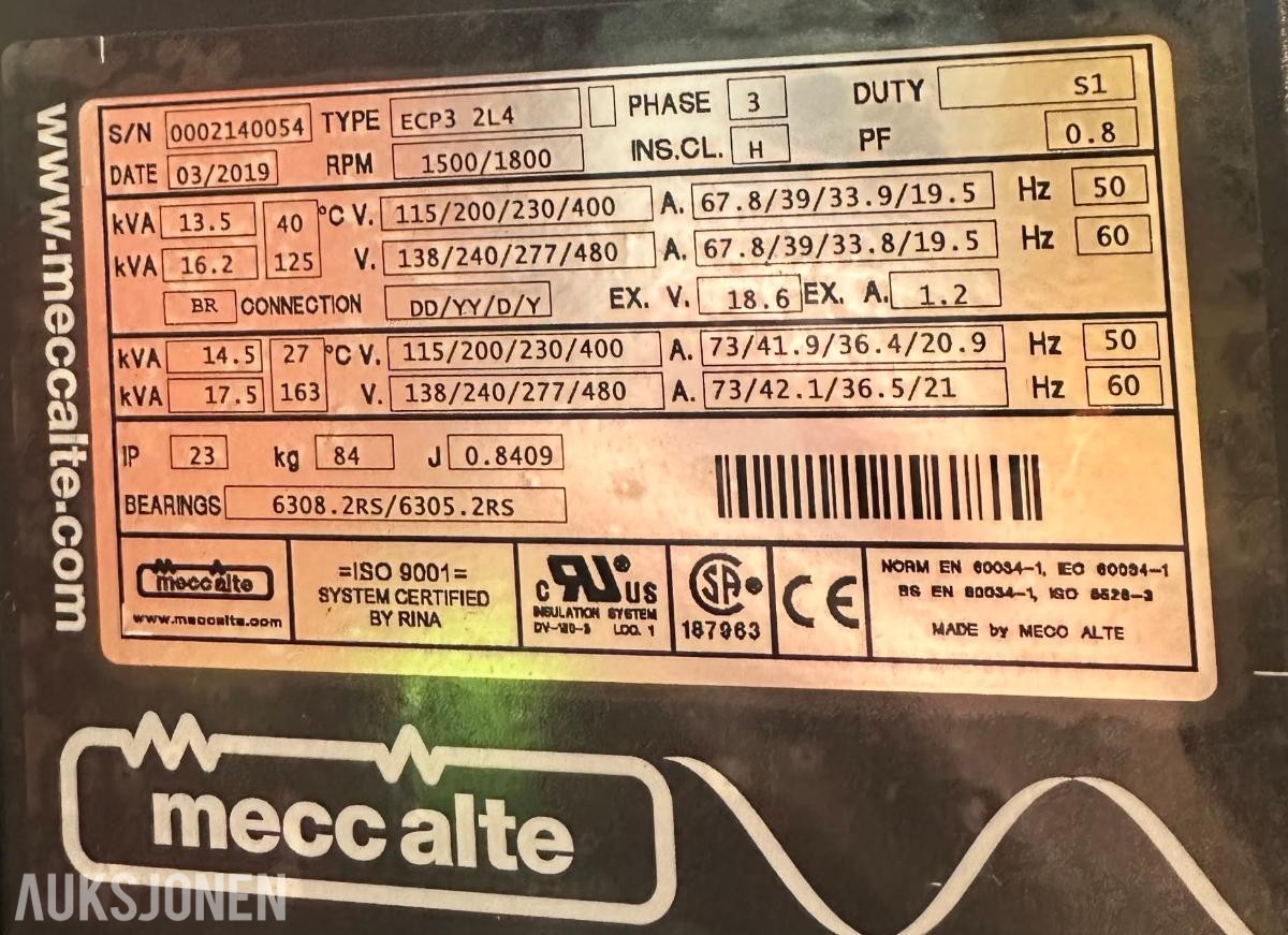 2023 komplett pakke - Mecc Alte / Siemens ECP3 2L4 / SIMOGEAR ZZ69-K4-(132)