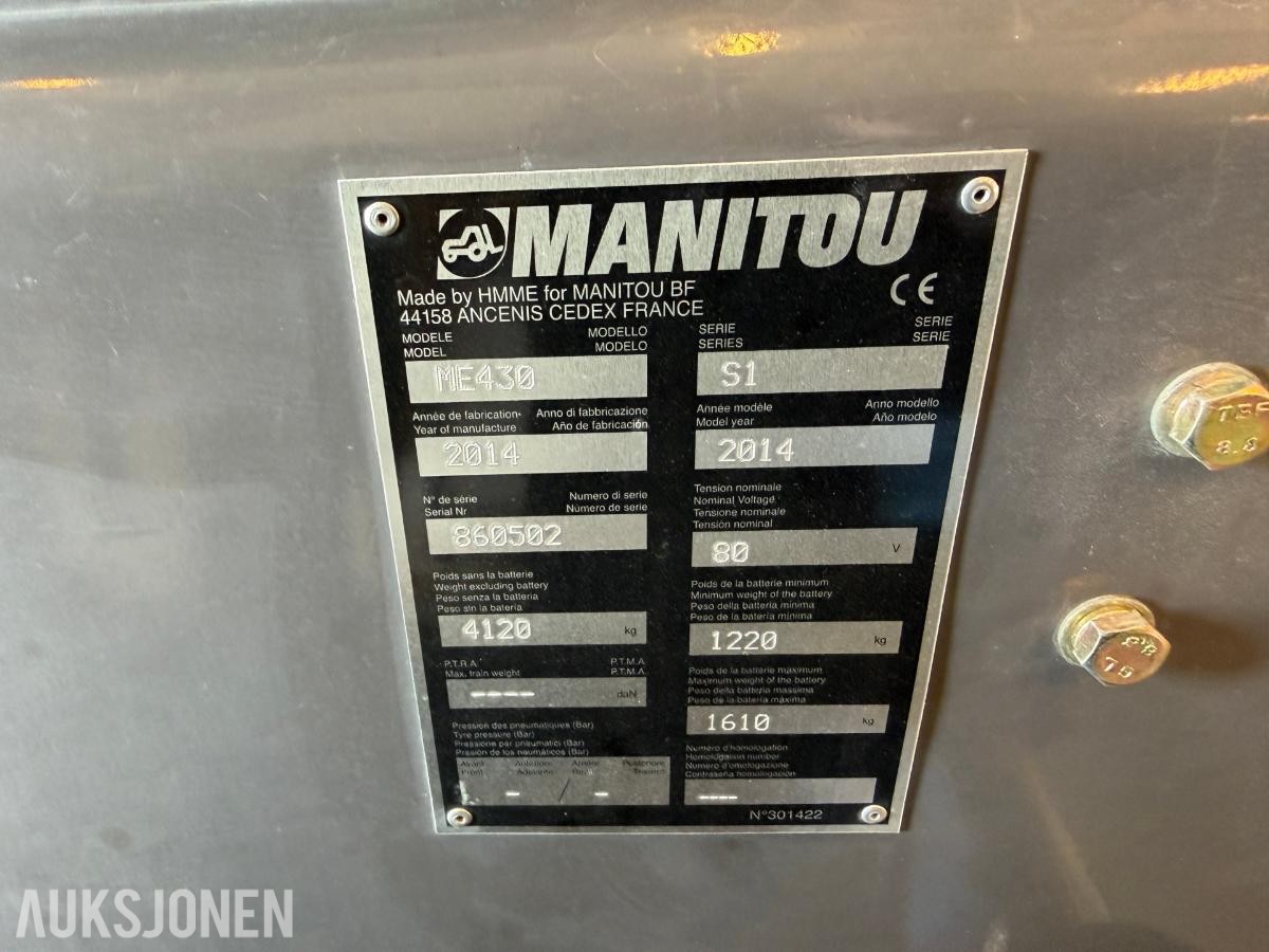 2014 Manitou ME430 Elektrisk truck