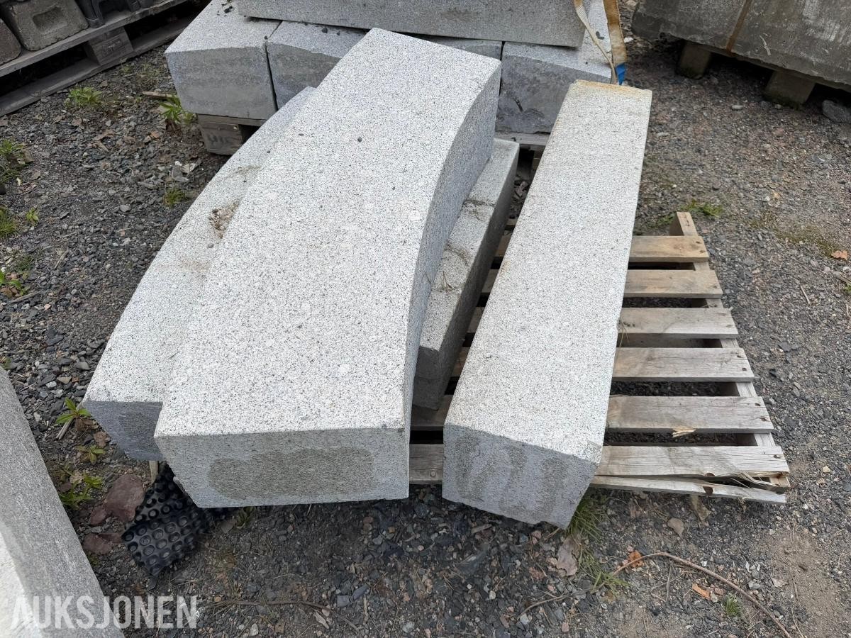 Buede kantstein - Radiestein i grå granitt - Selges samlet