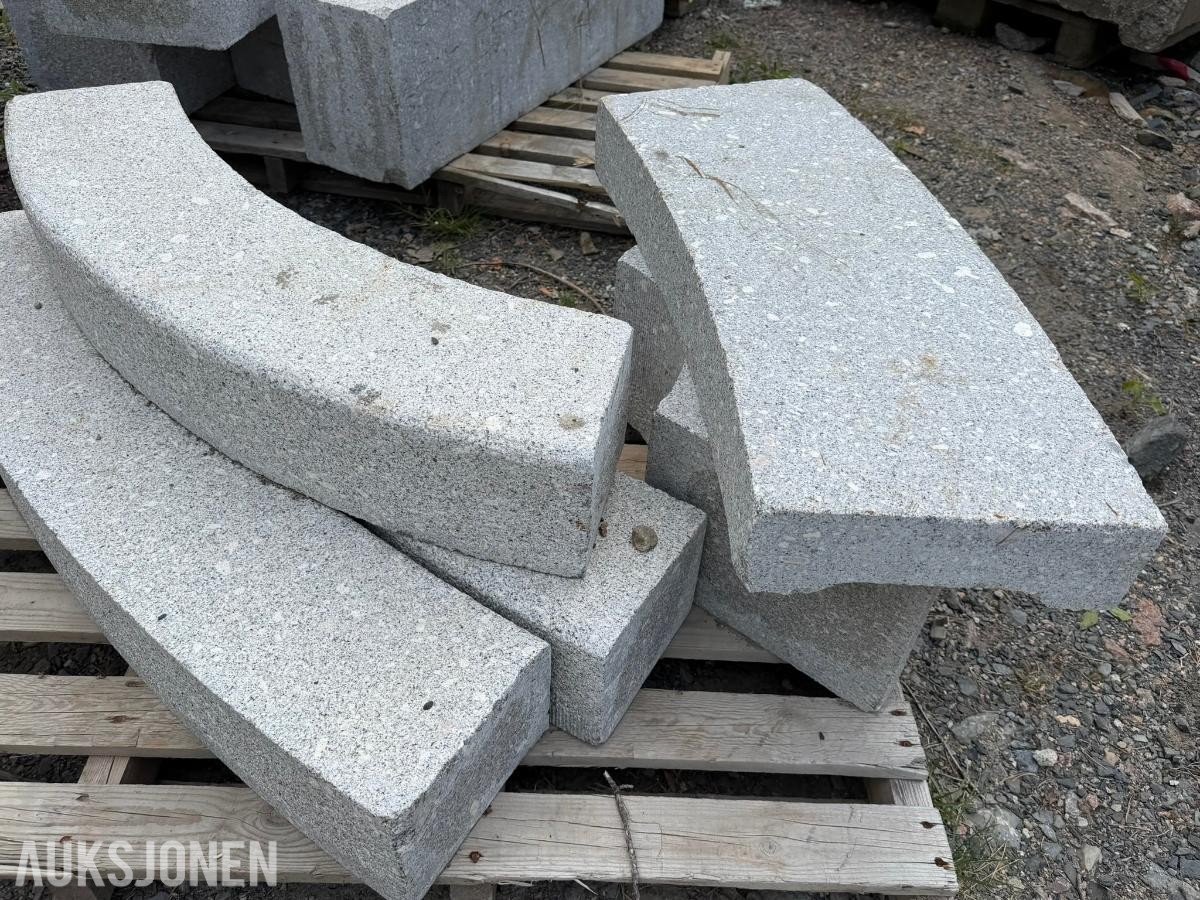 Buede kantstein - Radiestein i grå granitt - Selges samlet