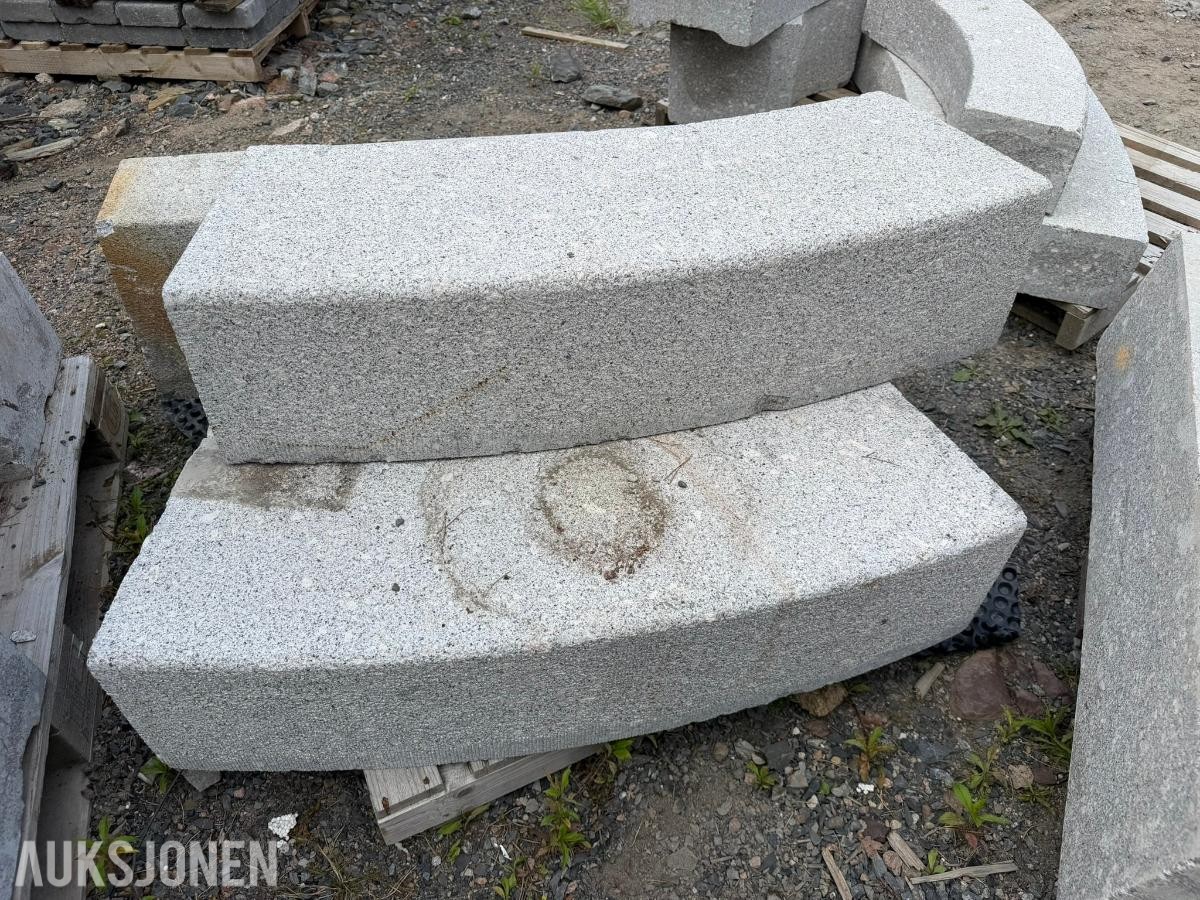 Buede kantstein - Radiestein i grå granitt - Selges samlet