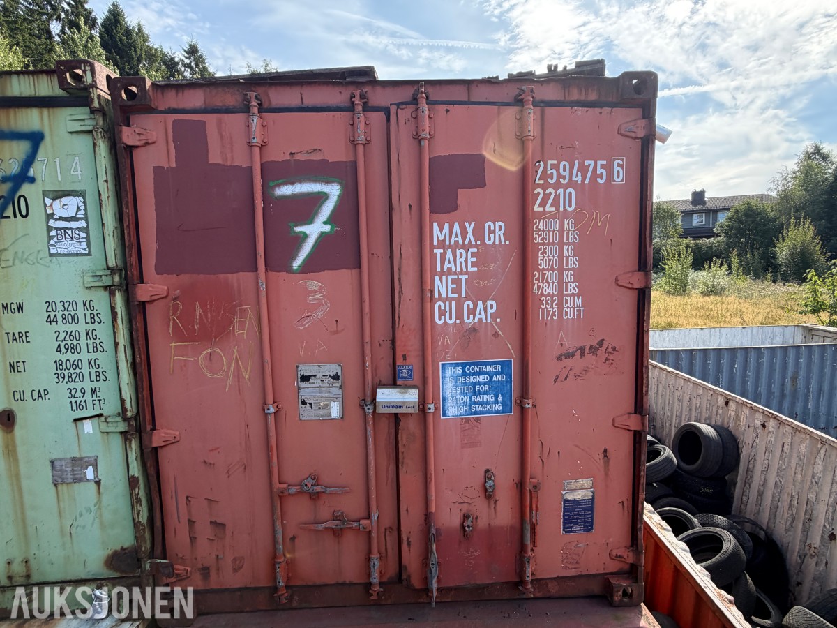 20-fots fraktcontainer / lagercontainer - 24.000 kg