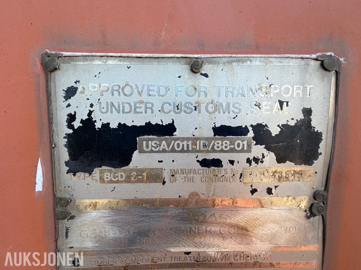 20-fots fraktcontainer / lagercontainer - 24.000 kg