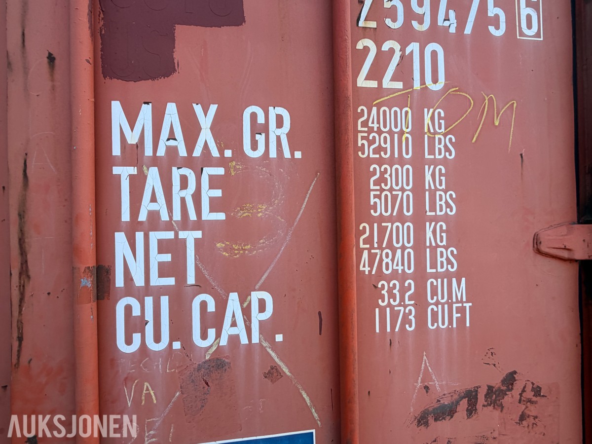 20-fots fraktcontainer / lagercontainer - 24.000 kg