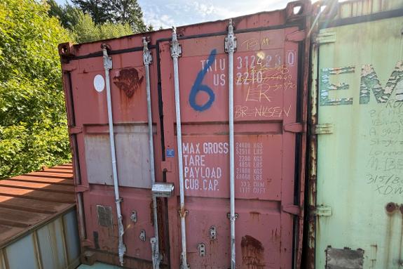 20-fots fraktcontainer / lagercontainer - Egenvekt 2200 kg - Nyttelast 21.800 kg