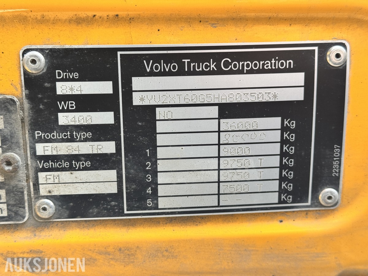 2017 Volvo FMX 540 8X4 - 163 133km