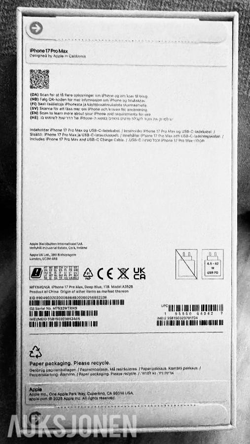 2026 NY APPLE IPHONE 17 PRO MAX 1TB