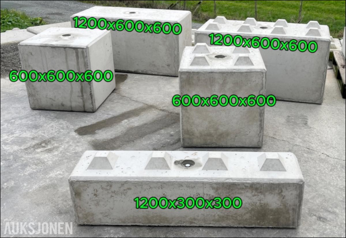 10 STK BETONGBLOKKER 1200x600. PRODUSERT 2026