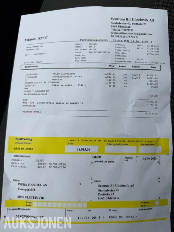 2014 Opel Vivaro, L2 2,0D 115hk, 191233km