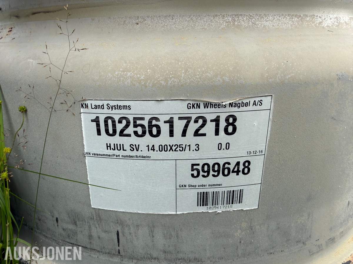 7 stk. Veekmas/GKN maskinfelger 14.00x25