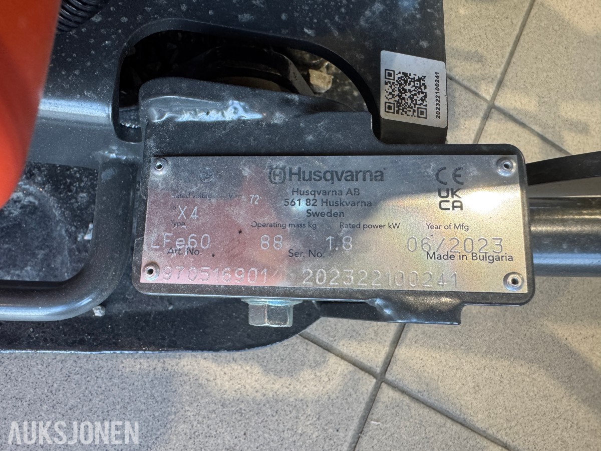 2023 Husqvarna LF 60 LAT – Batteridrevet Vibrasjonsplate (Utstillingsmodell)
