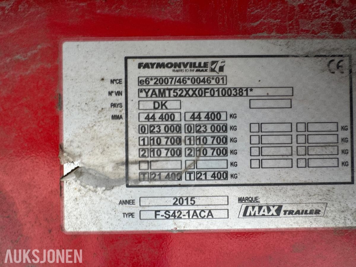 2015 Max Trailer F-S42-1ACA lowbed med uttrekk / EU-godkjent