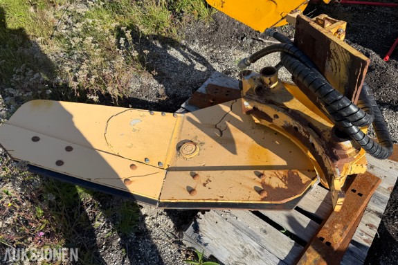 Hydraulisk snø-/grusstopper til skjær / veghøvel