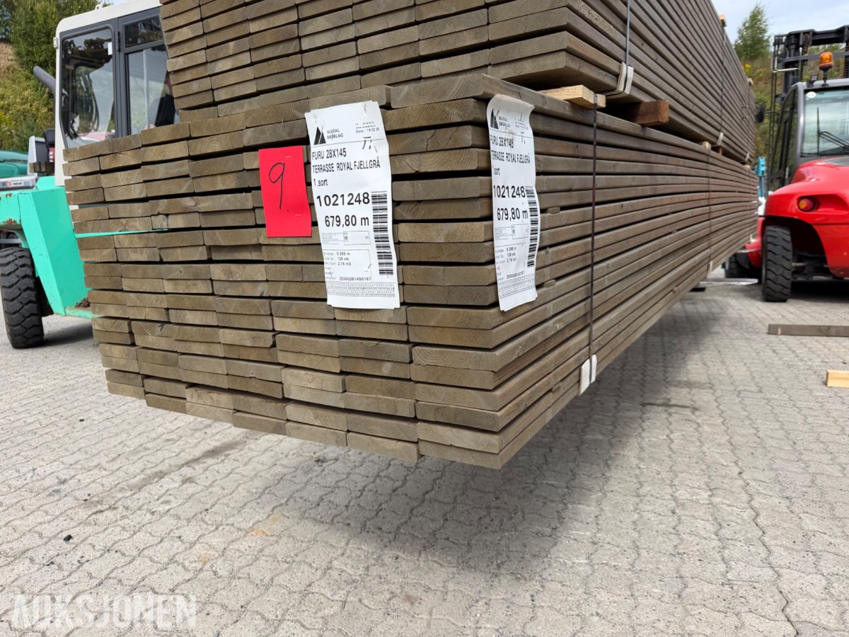 Terrassebord 28 x 145 Glatt Ende sprekk
