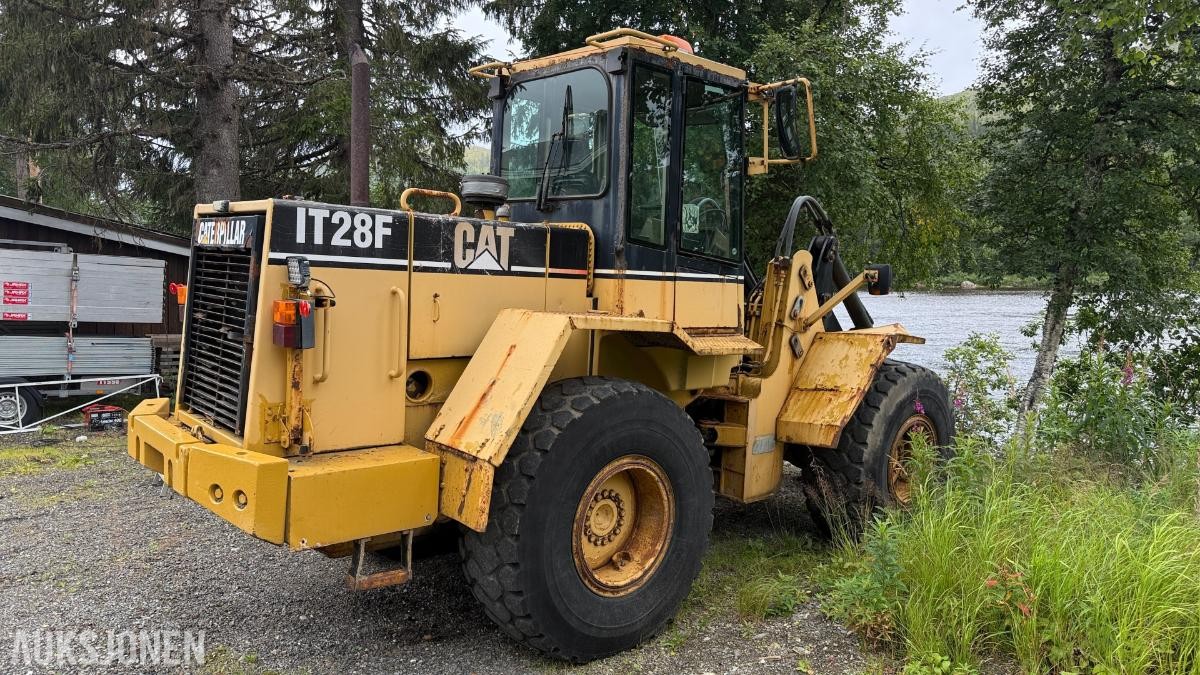1996 Cat IT28F hjullaster m/ pallegafler og 2 skuffer 