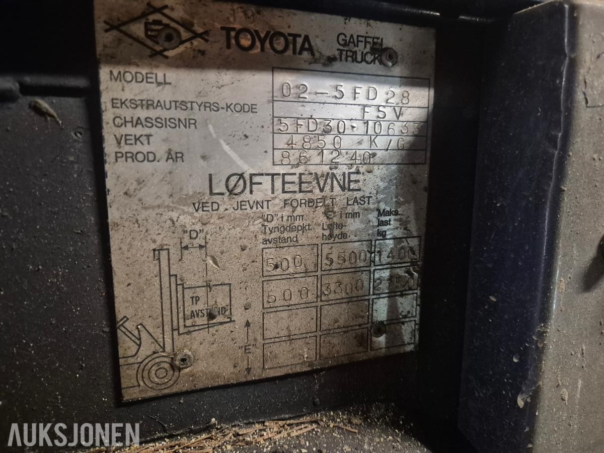1986 Toyota 5FD-28 truck