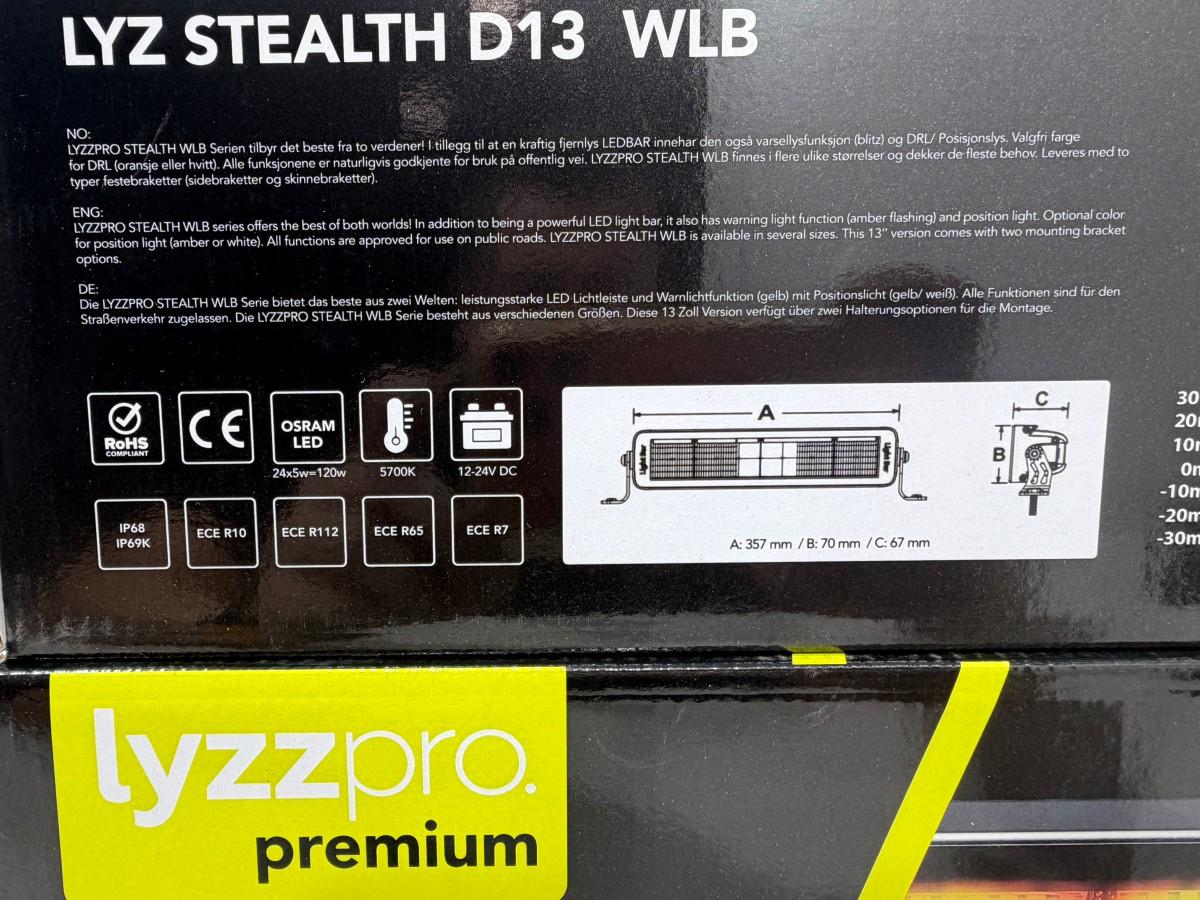 Lyzzpro Premium LED-ekstralys og varsellys – Stealth WLB / LYZ Blitz