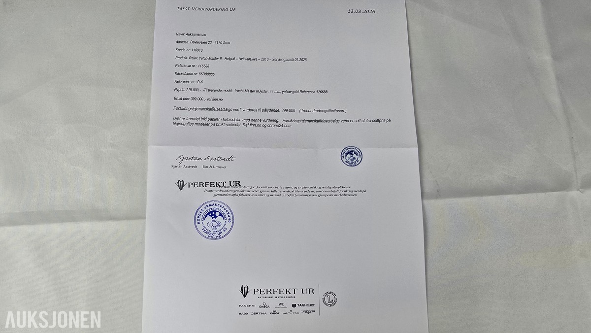 2016 Rolex Yacht-Master II - 18K gult gull - 44 mm - ref 116688