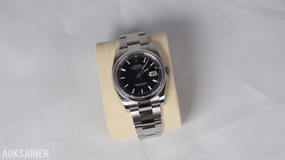 2017 Rolex Datejust 36 ref. 116200 – svart skive – Oyster-lenke