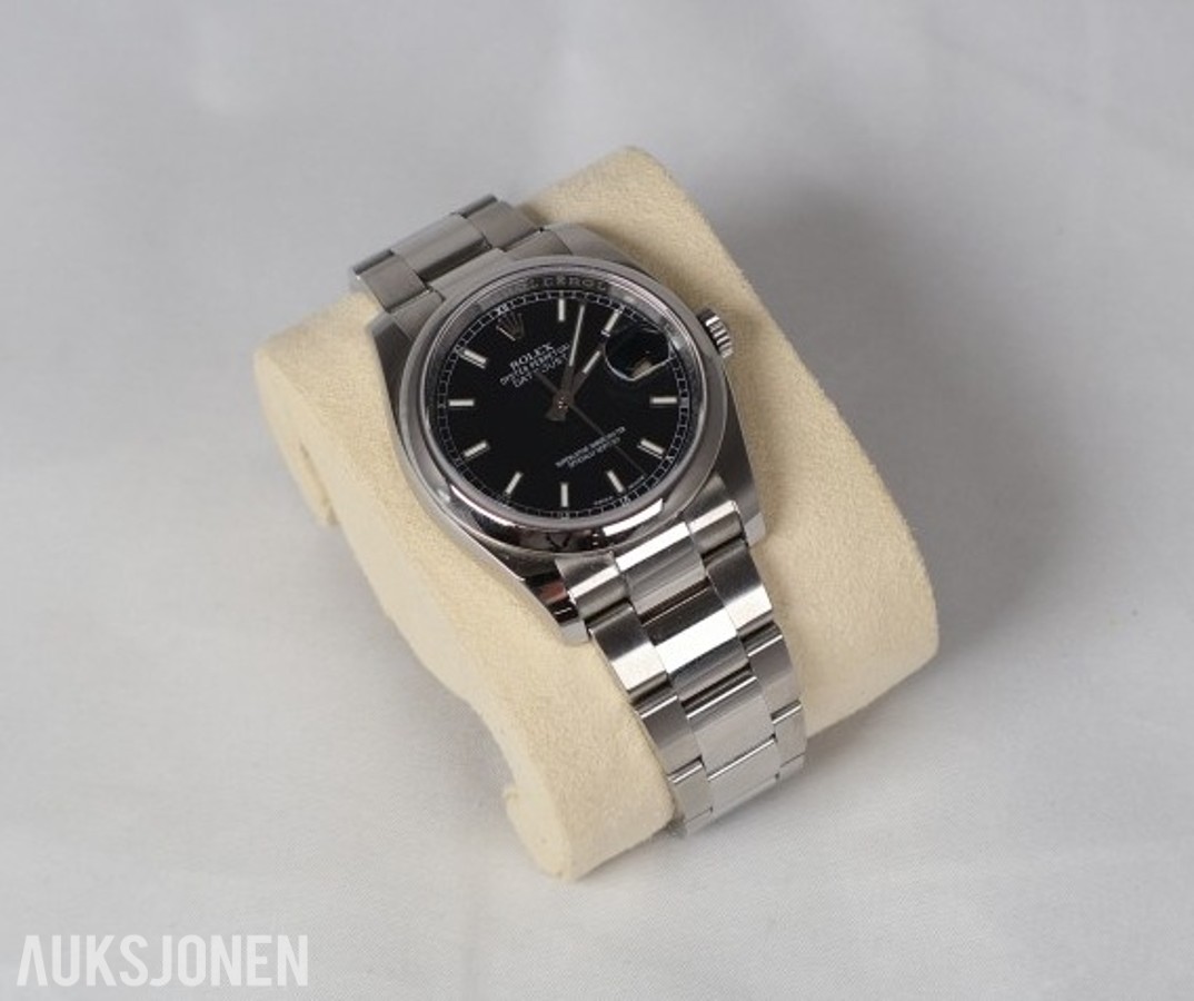 2017 Rolex Datejust 36 ref. 116200 – svart skive – Oyster-lenke