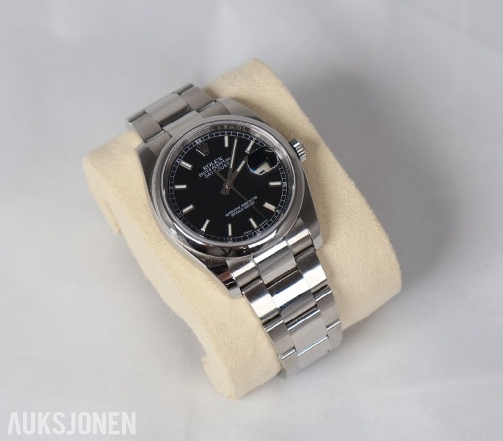 2017 Rolex Datejust 36 ref. 116200 – svart skive – Oyster-lenke