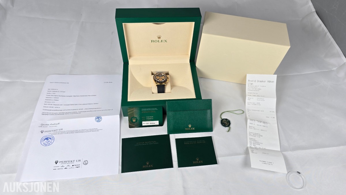 2022 Rolex Cosmograph Daytona 116518LN – 18 kt gult gull – Oysterflex