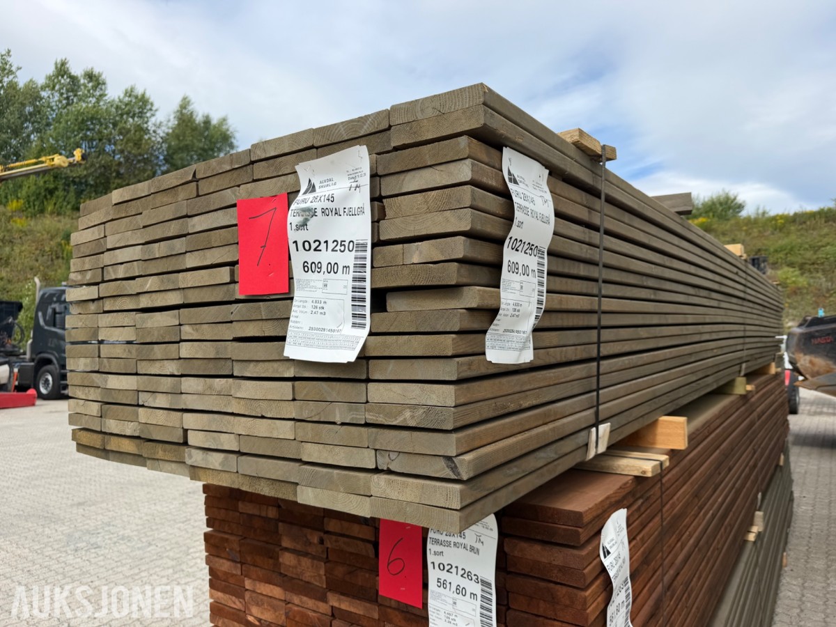 Terrassebord 28 x 145 Glatt Ende sprekk