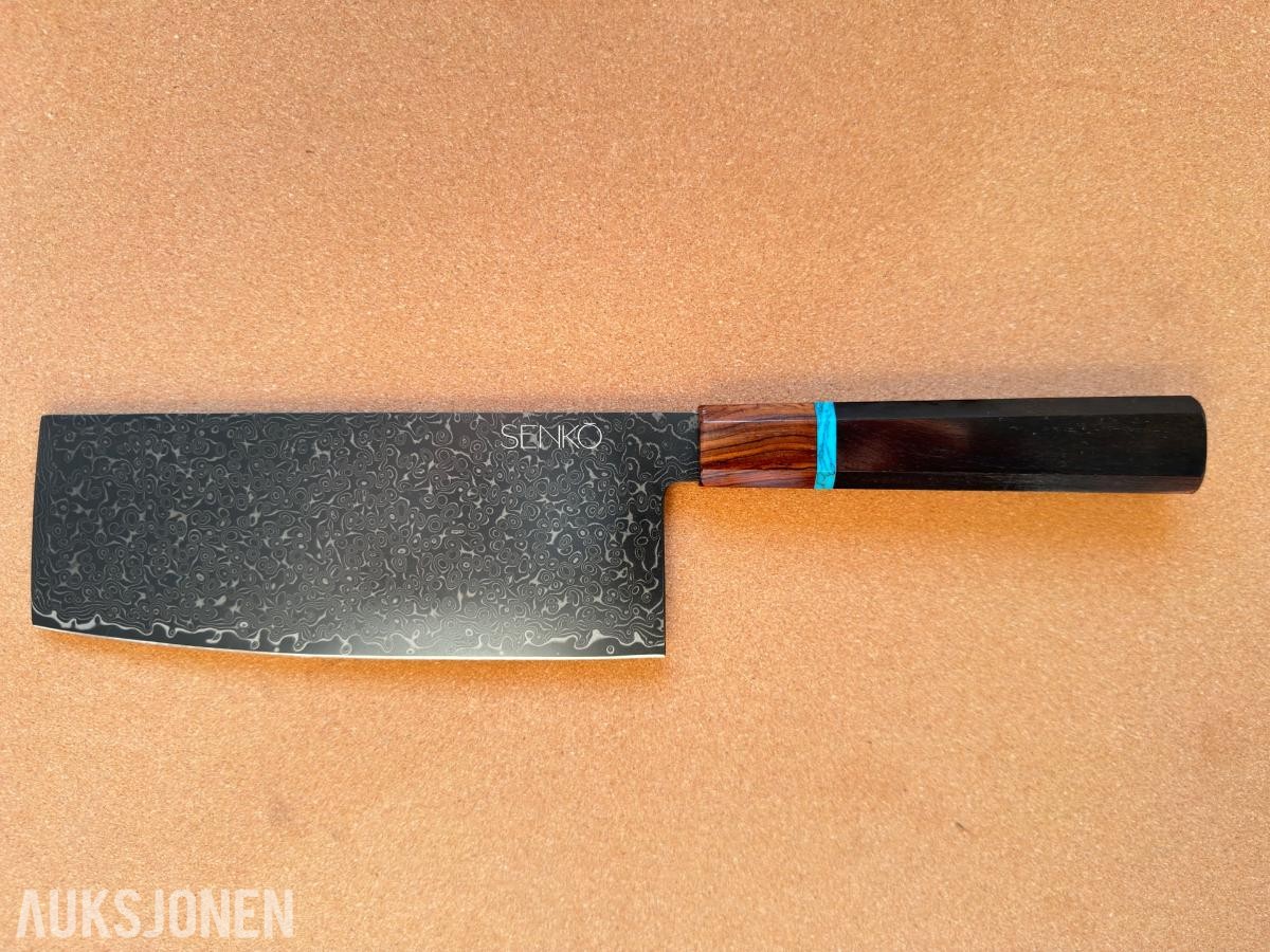 48 TIMERS AUKSJON - Senko 67-lags Damascus 2-delt knivsett + Sashimi-kniv