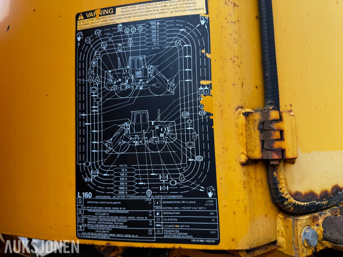 1990 Volvo L160 hjullaster med 7m3 skuffe og ekstra hydraulikk