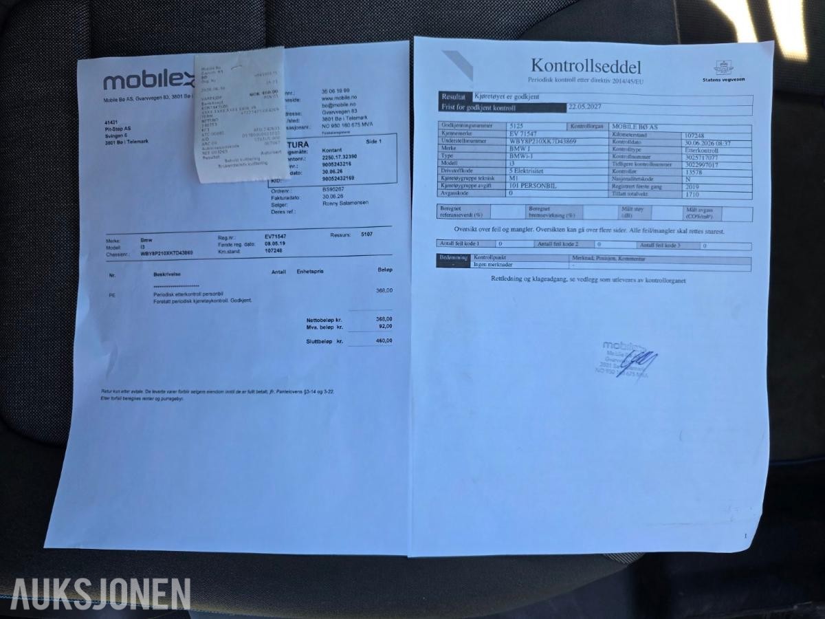 2019 BMW I3 120AH SOMMER VINTERHJUL 2 NØKLER
