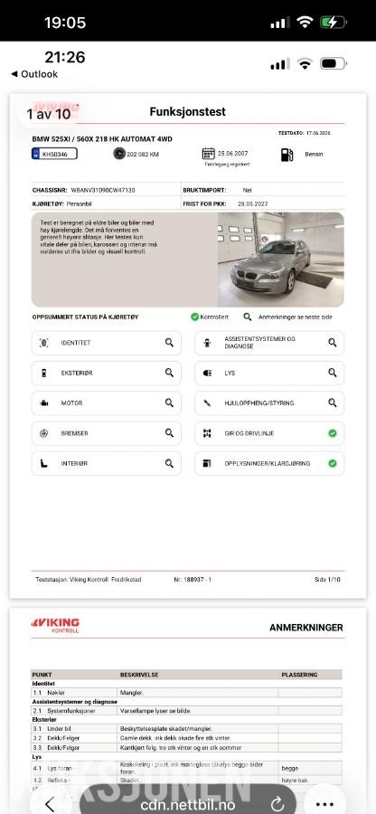 2007 BMW 5-serie, 525XI 3.0 218hk