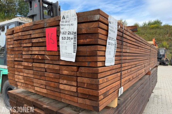 Terrassebord 28 x 145 Glatt Ende sprekk, 1 sort Furu